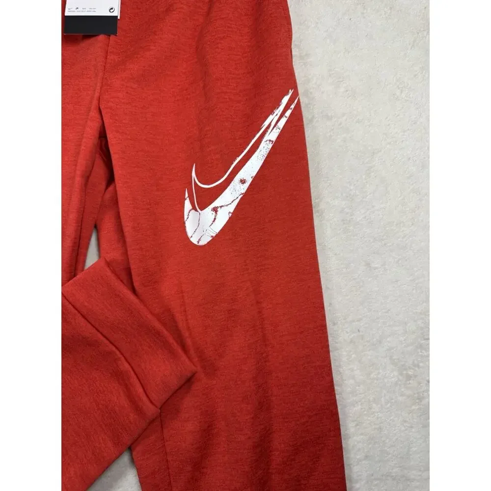 Nike Boys L Red Training Pants White Swoosh Athletic Sweatpants NWT HF4418-657